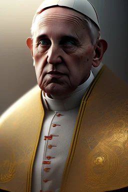 the pope as a kickboxer, volumetric fog, 4k, trending art, depth of field, radiosity