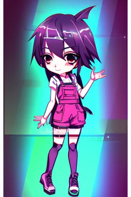 The overall style should be colorful, vibrant, and eye-catching, with a touch of anime and manga aesthetics. The character can be drawn in a chibi or SD style, or in a more detailed and realistic way, depending on the artist's preference and skill level. The composition should balance the girl and the sign, with enough negative space to highlight both elements.