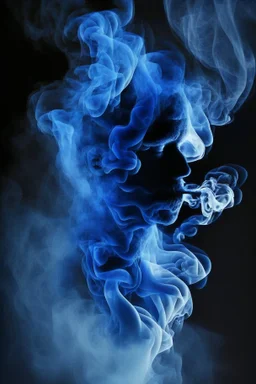 blue smoke in a shape of a smoke person smoke smoke