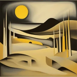 landscape,this is where the crime begins, Style by Desmond Morris and Salvador Dali and Colin McCahon, abstract surrealism, malignantly useless, surreal masterpiece negative space, sharp focus, smooth