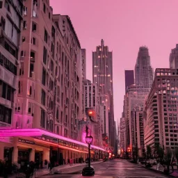 city in light pink