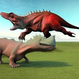 Tyrannosaurus chasing Triceratops