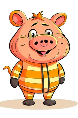 a cartoon pig in a tiger costume
