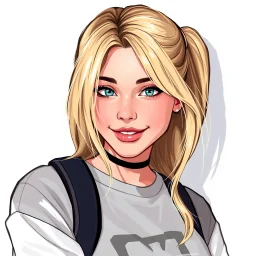 a popular girl, blonde, digital art, stylised, late 2000s, high schooler