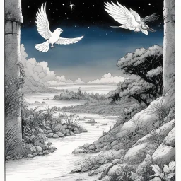 [comic book art by Le Tendre et Loisel (la quete de l oiseau du temps, 1987)]