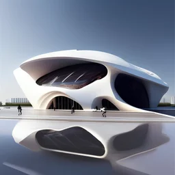 Museo Zaha Hadid inspirado en una hormiga, gente, parqueaderos externos