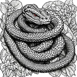 create a coloring book page of a realistic Indian Cobra , high contrast, easy to color, black and white, vector,