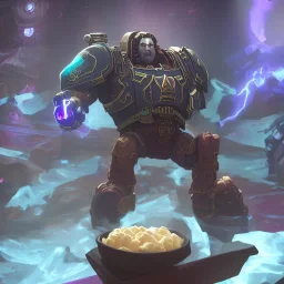 space marine selling ice cream in store