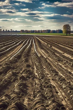 A beautiful landscape with a ploughed land