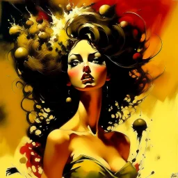 woman head exploding Frazetta