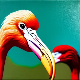 oil portrait of a flamingo by Diego Velázquez 8k