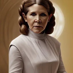 [[extrem stunning photorealistic carrie fisher as princess leia in star wars]] :: [[photorealistic sharp brown eyes, inticate ornate white gown, symmetrical short hair, head and shoulders portrait, 8k resolution photorealistic hyperdetailed portrait, intricately detailed, triadic colors]]