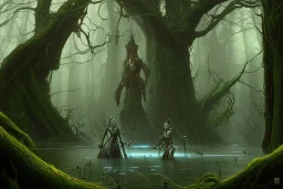 Grendels mother in a fantasy movie swamp