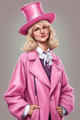 Een dom blondje die haar dokterdiploma heeft gekregen dankzij CHATGPT. Straalt domheid uit. Haar graduation outfit is volledig roze. Karikaturaal, carnavalesk, er zijn dokterattributen, denk legally blind en greys anantomy Dokter moet duidelijk zijn. Ze is lelijk, veel koninklijker, grootser, giganttisch, echt carnaval. Hoed is echt groot en karikaturaal, dom, moet wel nog steeds graduation hoed zijn, geen heksenhoed, gewoon grote graduation hoed