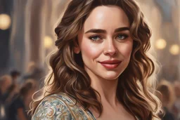 Emilia Clarke skitch Oil cartoon artstyle , intricate details, highly detailed, high details, detailed portrait, masterpiece, ultra detailed, ultra quality