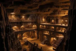 A mansion in an underground cavern city