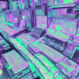 1980's aesthetic vaporwave computer