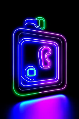 facebook ads icon neon lights black background