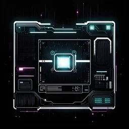 data file, cyberpunk style, white lighting, black background, video game icon