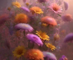 3d render of iridescent wildflowers, sunlight study, by rachel ruysch and jan davidsz de heem and (((((lisa frank))))), art nouveau, 8k, extreme detail, sharp focus, octane render