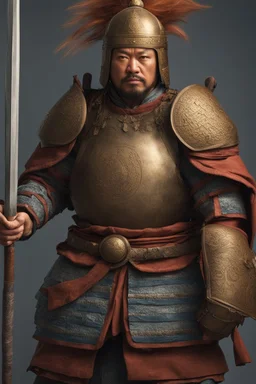 Close-up of a warrior the 1200s and a Mongol warriors portrait , strong athletic build