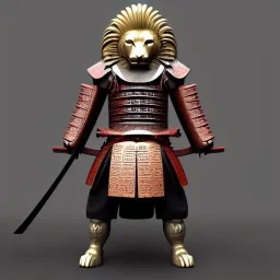 Samurai, 3d, très détaillé, lion, anthropomorphique