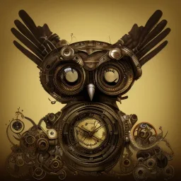 Biomechanical steampunk Owl