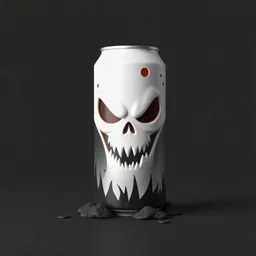 Monster Can, #Halloween2025# tema halloween, para se criar model 3D depois. background branco.