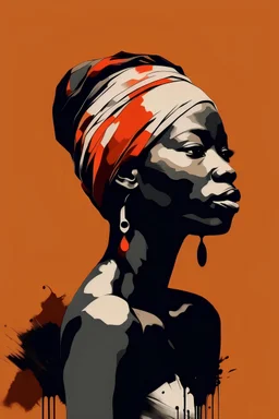 Minimalistic style paint of african woman
