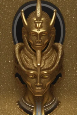 Anunnaki black male African Egyptian alien, cracks in the voodoo head, wicked, eyes, crown, Elephant, 8k, finely detailed, photo realistic, tiger turquoise skull head gold dragon space alien snow skeleton gold olmec silver crown silver eyes