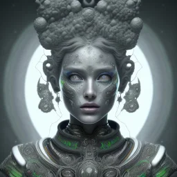 portrait of a modern style city priestess, silver obsidian influence, emerald lightning style, fractal anthracite sulfur face paint injection in multispiral complex patterns, piezoluminescent amber background details, liquid swirled coal background, gorgeous face, flawless, photorealistic, hypermaximalist, large detailed eyes, award-winning digital artwork, perfect moment, vibrant, highly detailed, cinematic, UHD, hyperrealism painting, design matte painting, digital render, digital painting, ex