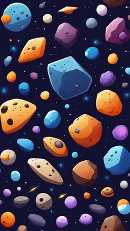 cartoon asteroids