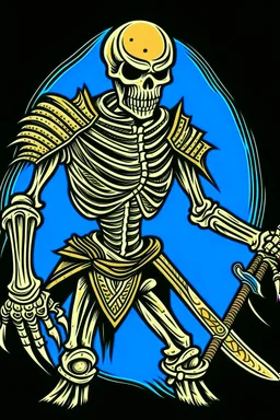 skeleton warrior, comic style