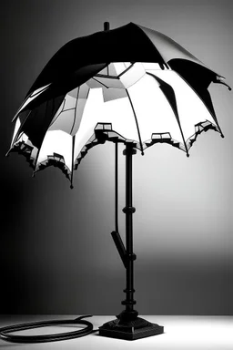 gaming lamp inspired by umbrella, modern design,black and white color