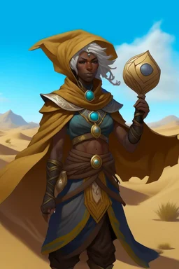 black female sand dune earth genasi wizard dnd