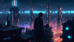 Cyberpunk City skyline