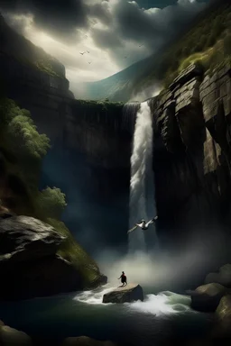 Crea una imagen de la cascada el salto angel