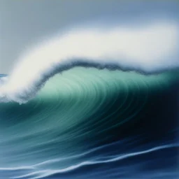 an oil painting of a wave made by tourner