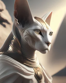 Photoreal Gorgeous egyptian sphynx as storm trooper by lee jeffries, octane render, 8k, high detail, smooth render, unreal engine 5, cinema 4d, HDR, dust effect, vivid colors
