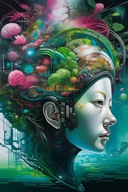 "Digital Fusion: Merge technology, nature, and culture in a modern canvas
