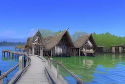 lake city during the iron age realistic, photorealistic, natural lighting, elegant HDR complex picture Octane hyper realistic cinematic reflections very detailed