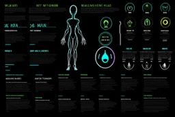 alien infographic with info about humans, black background