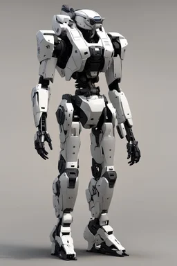 mecha amp suit exoskeleton, prototype, war machine, front view, side view