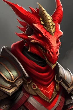 dragonborn wearing red dragon mask