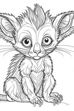 outline art for Lemur Infant coloring pages with sitch, white background, Sketch style, full body, only use outline, toddlers style, clean line art, white background, no shadows and clear and well outlined.