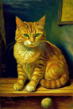 Portrait of a cat by Van Gogh