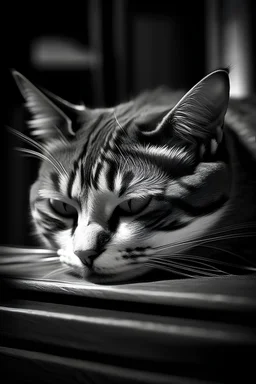 un gato duerme close up enojado con el estilo bauhaus