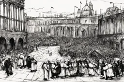 an illustration for the comic "the Pope's betrayal" by Jean-Paul Riopelle