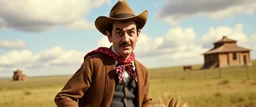 Mr Bean as a cowboy