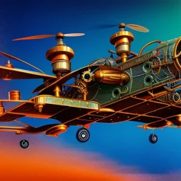 fullbody Drawing of 'sketch of Steampunk Air Vehicles',intricate detail,andrea bonelli,Kilian Eng,Ohrai,evan lee,Aleksandr Sidelnikov,KyuYong Eom,three quarters frontal aerial view,toned colors,16k